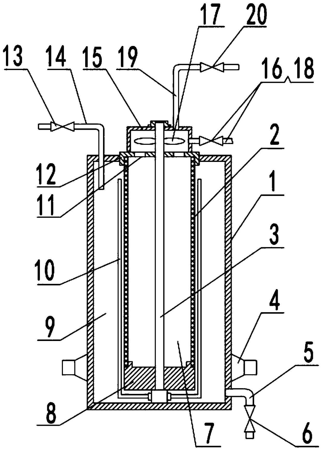 Ultrasonic backwashing filter device for sewage treatment