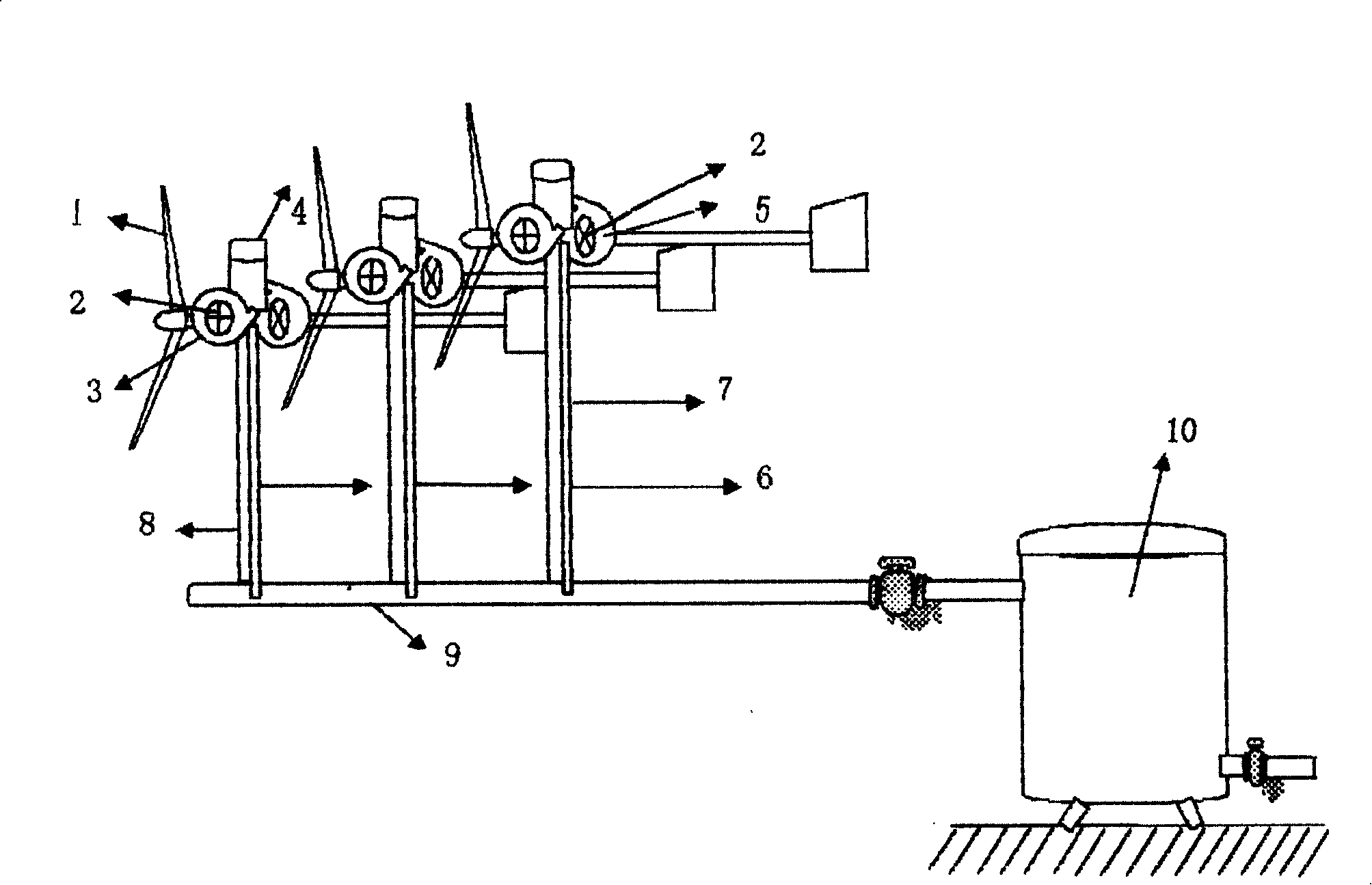 Method for preparing compressed air by pneumatic air compressor