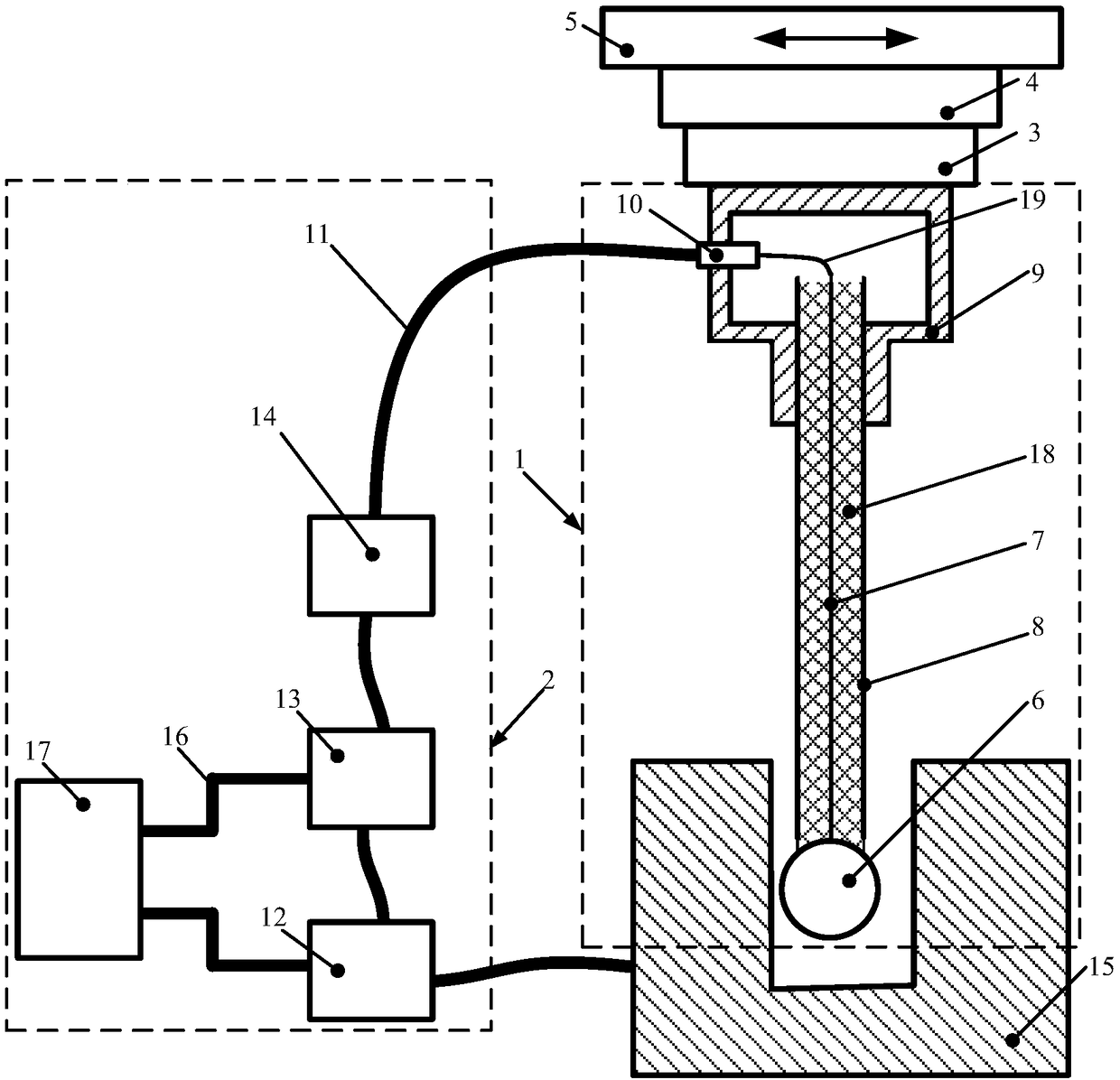 Non-contact sub-nano sensing method and non-contact sub-nano sensing device based on three-dimensional quantum tunneling