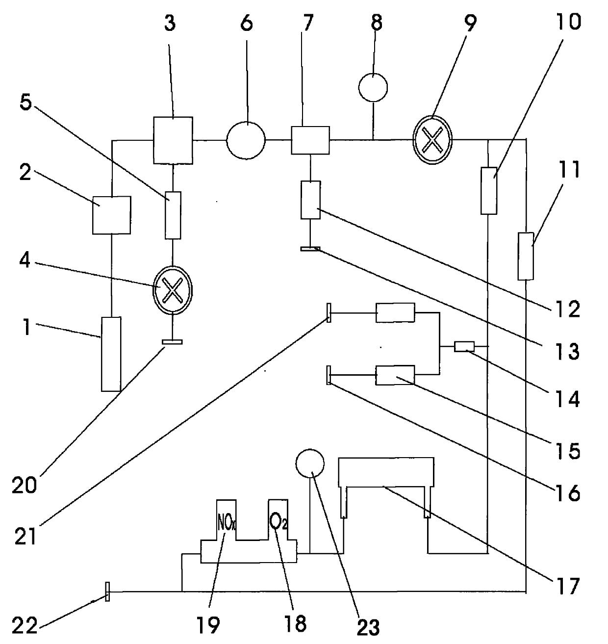 Gas circuit system for measuring automotive tail gas in real time