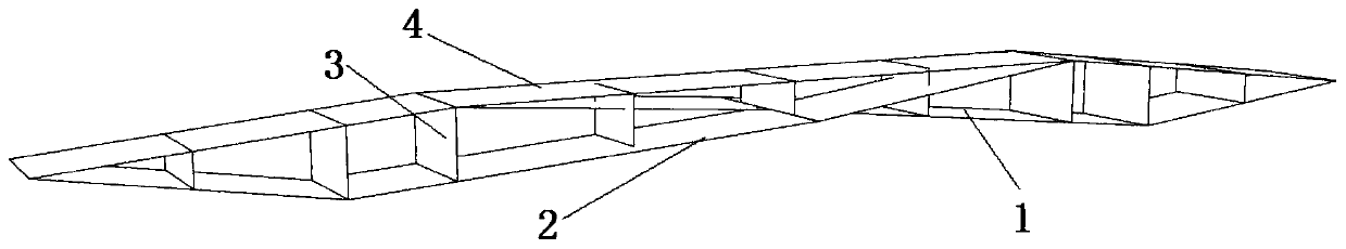 Bridge span assembly of open web condup-shaped pedestrian bridge