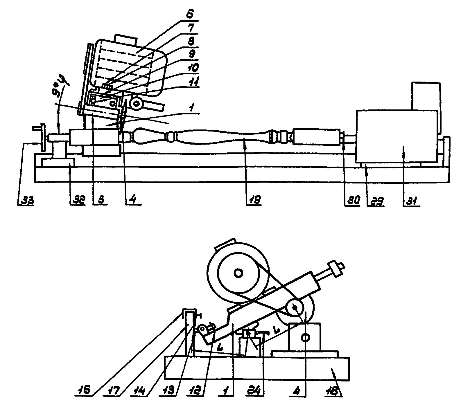 Device to produce round cross-section articles with complicated profiled surfaces