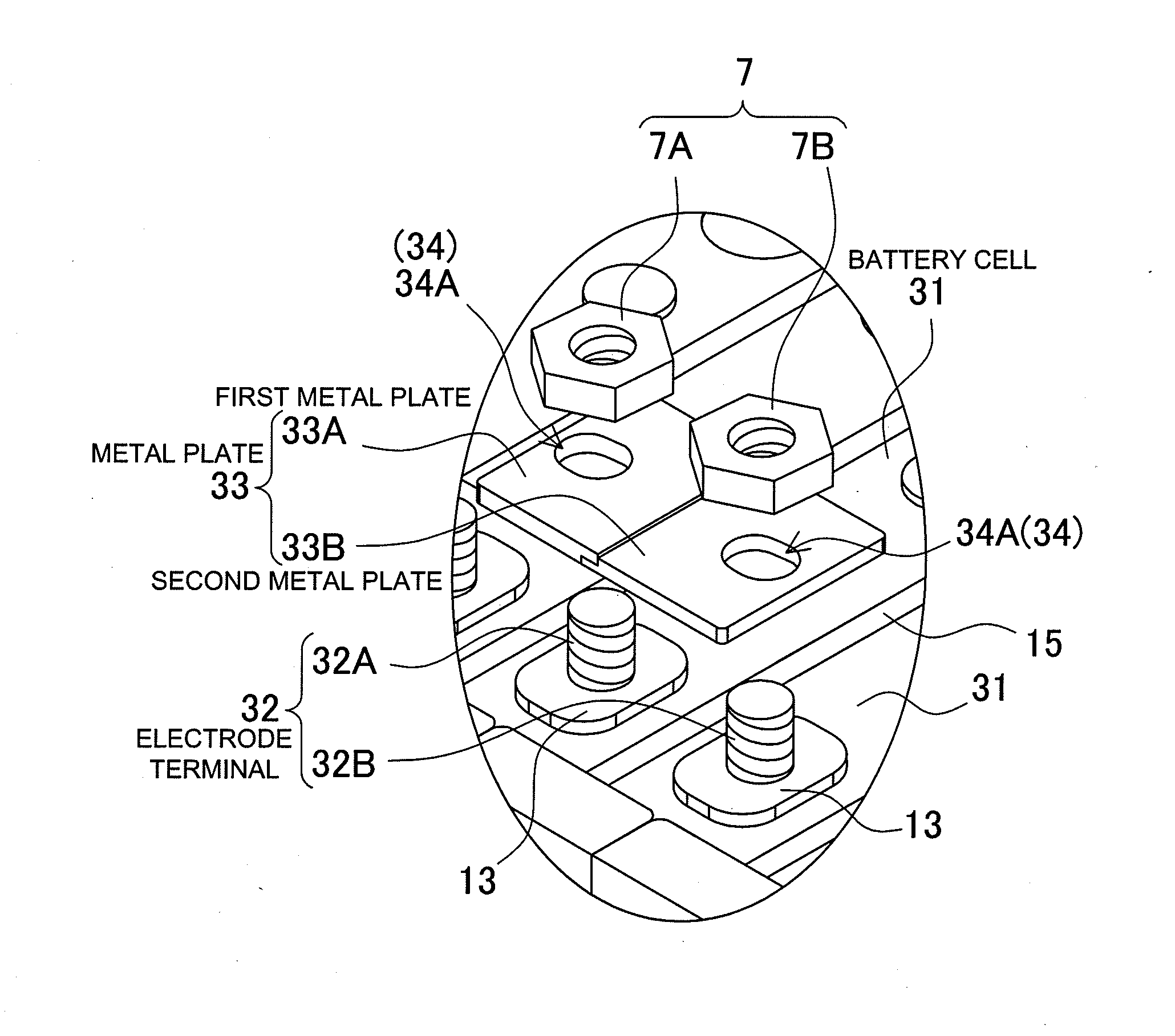 Battery array with reliable low-resistance connections