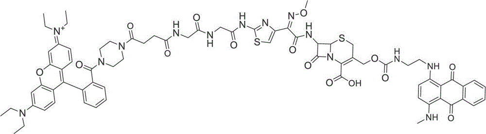 A kind of broad-spectrum β-lactamase fluorescent substrate and its preparation method and application