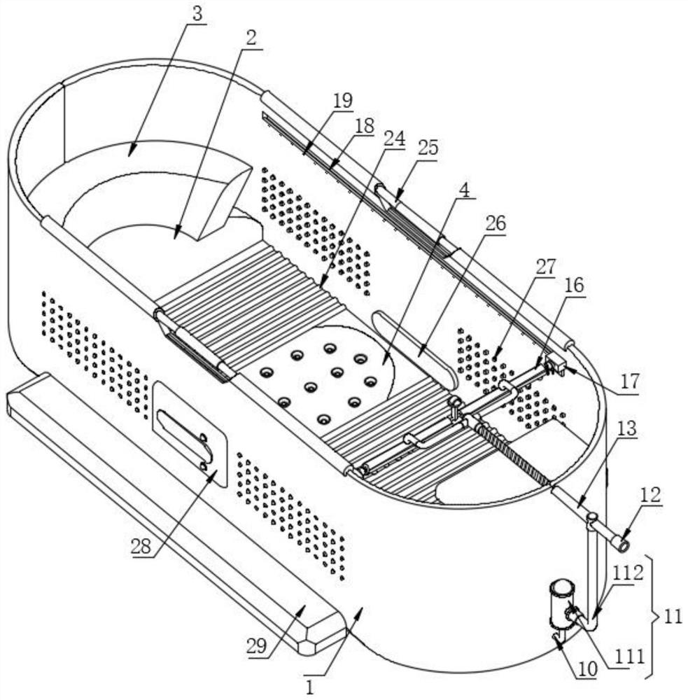 Intelligent bathtub with adjustable cleaning nozzle and adjusting method thereof