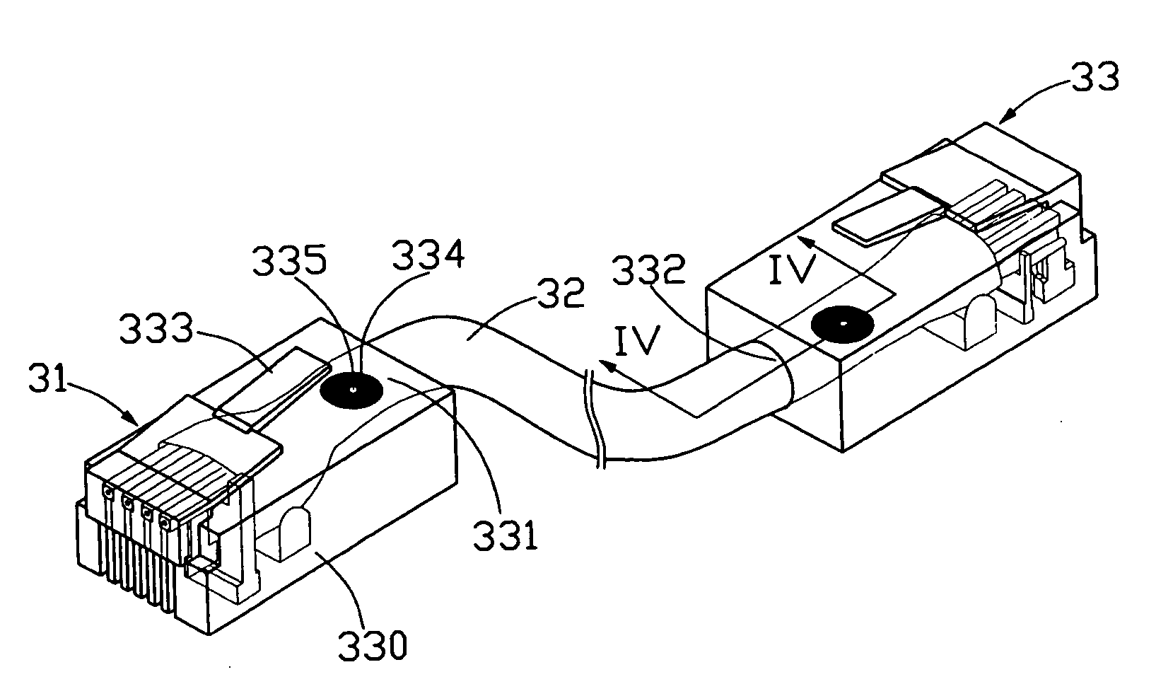 Traceable patch cable and connector assembly and method for identifying patch cable ends