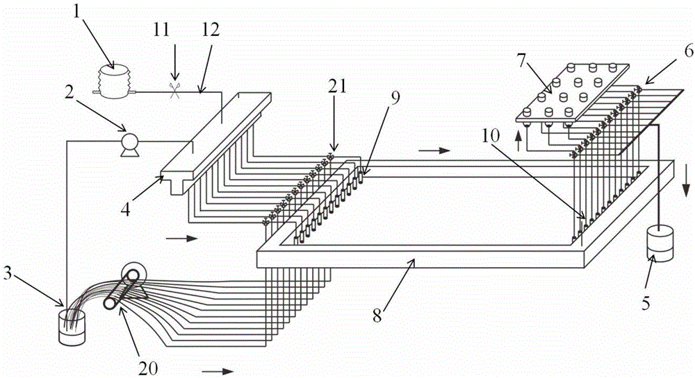 Air exhausting device of free-flow electrophoresis separation cavity and implementation method of air exhausting device