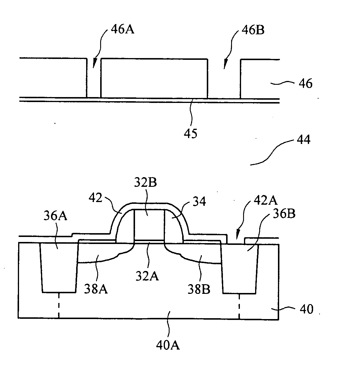 Butted source contact and well strap