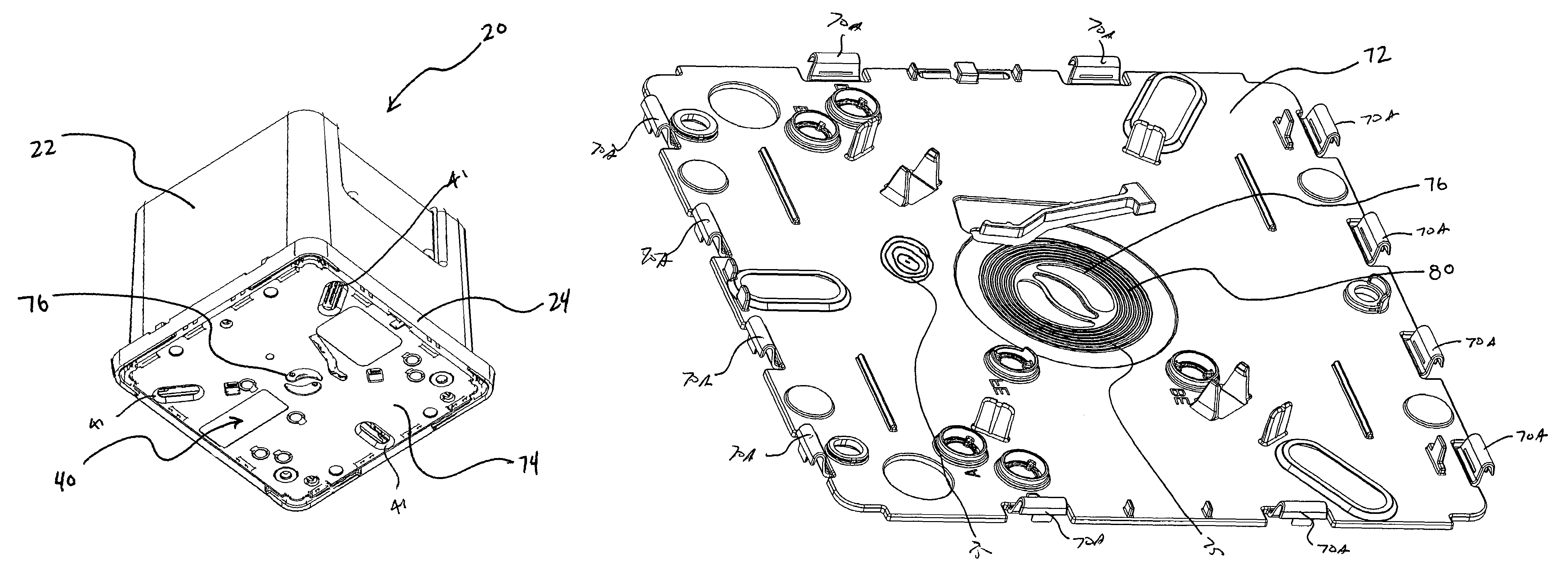 Wafer container door with particulate collecting structure