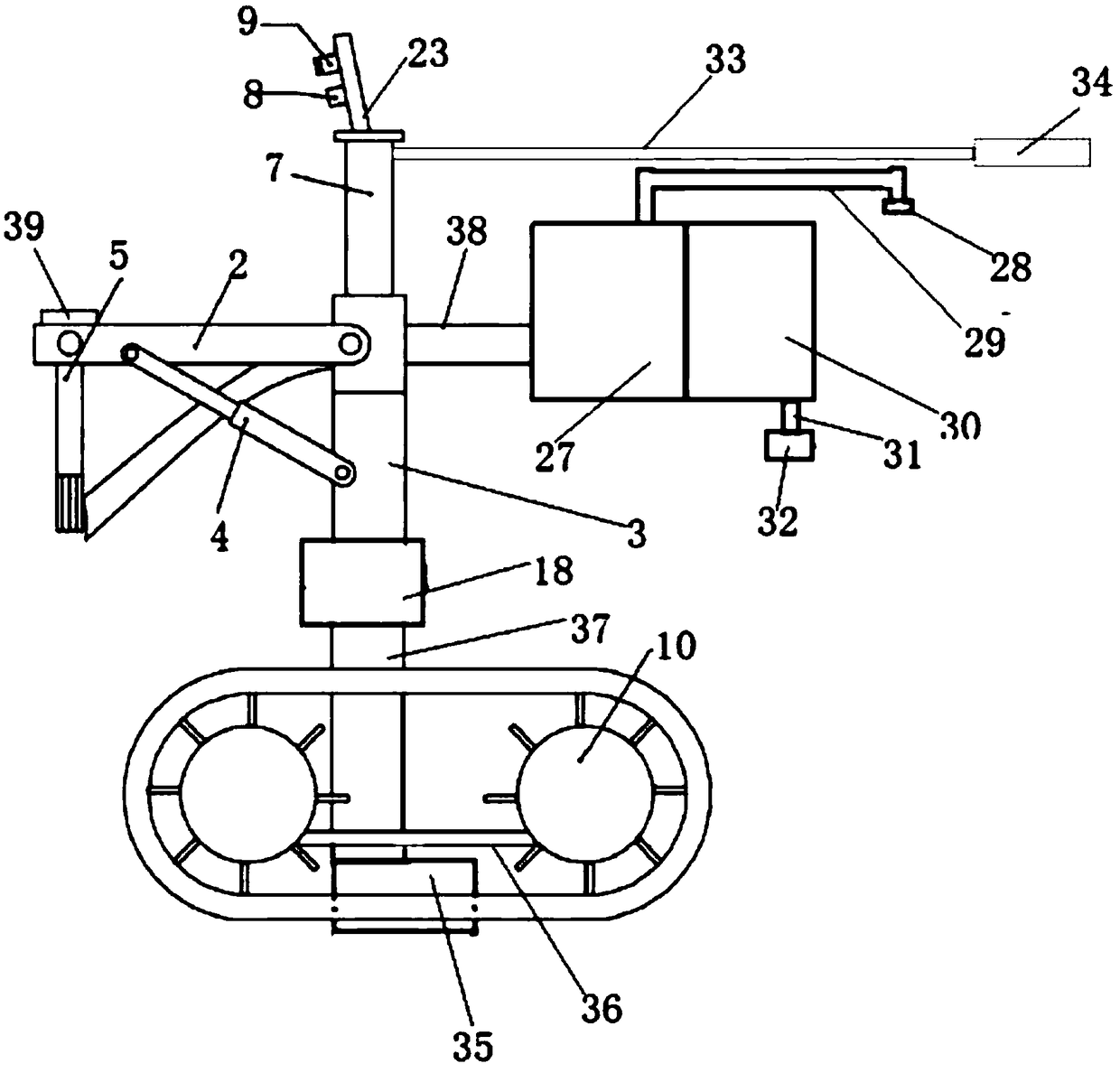 Multifunctional tea leaf picking and tea tree maintaining machine on basis of color sensor and image pickup device