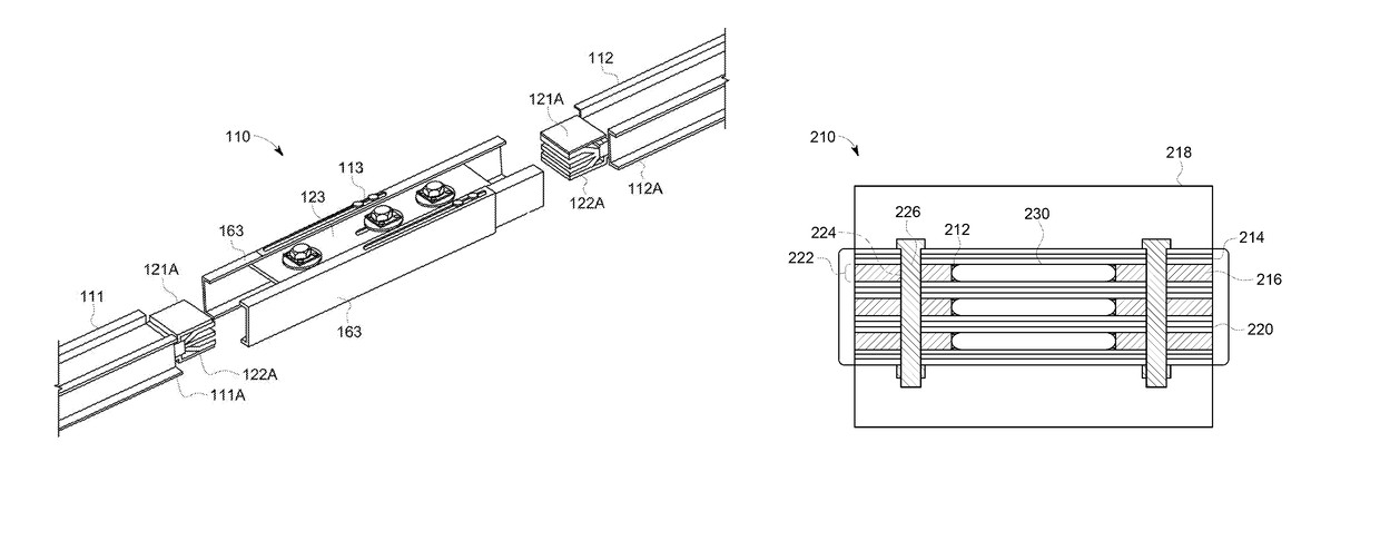 Electrical busway joint with external vise braces