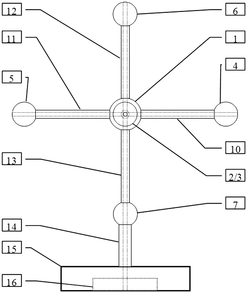 Three-dimensional tree shape rectangular coordinate system construction and image space calibration device and method