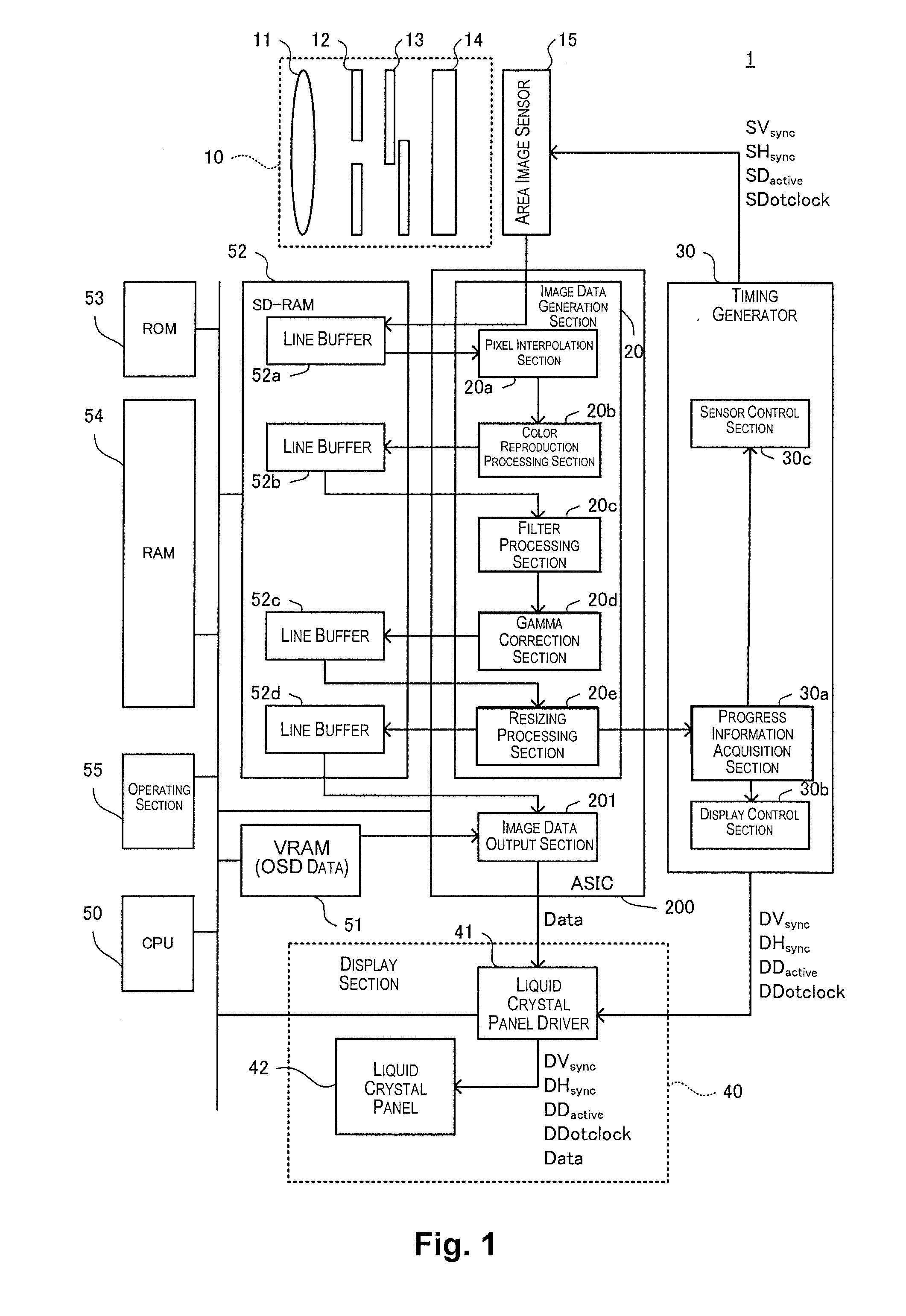 Image-capturing device and timing control circuit