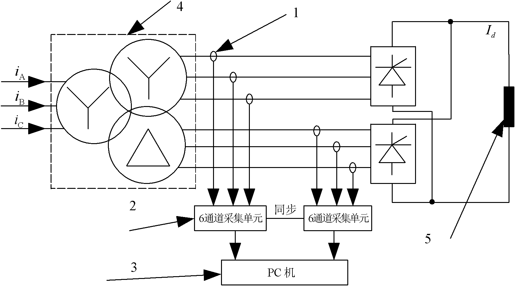 Method and device for indirectly measuring large DC based on AC detection