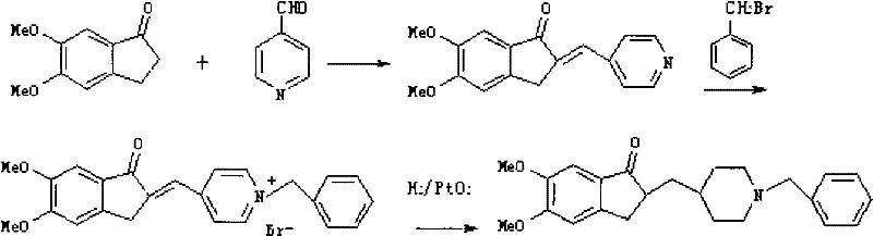 Synthesizing technology of donepezil hydrochloride