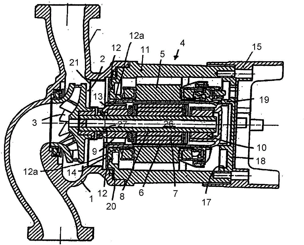 Wet motor pump