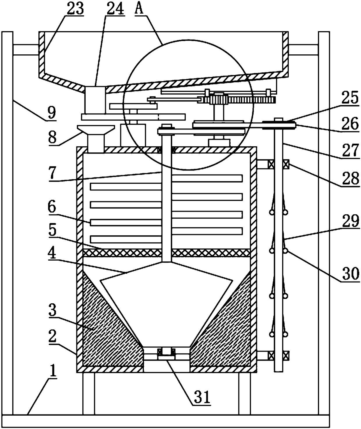 Quantitative crushing and grinding device for Chinese herbal medicines