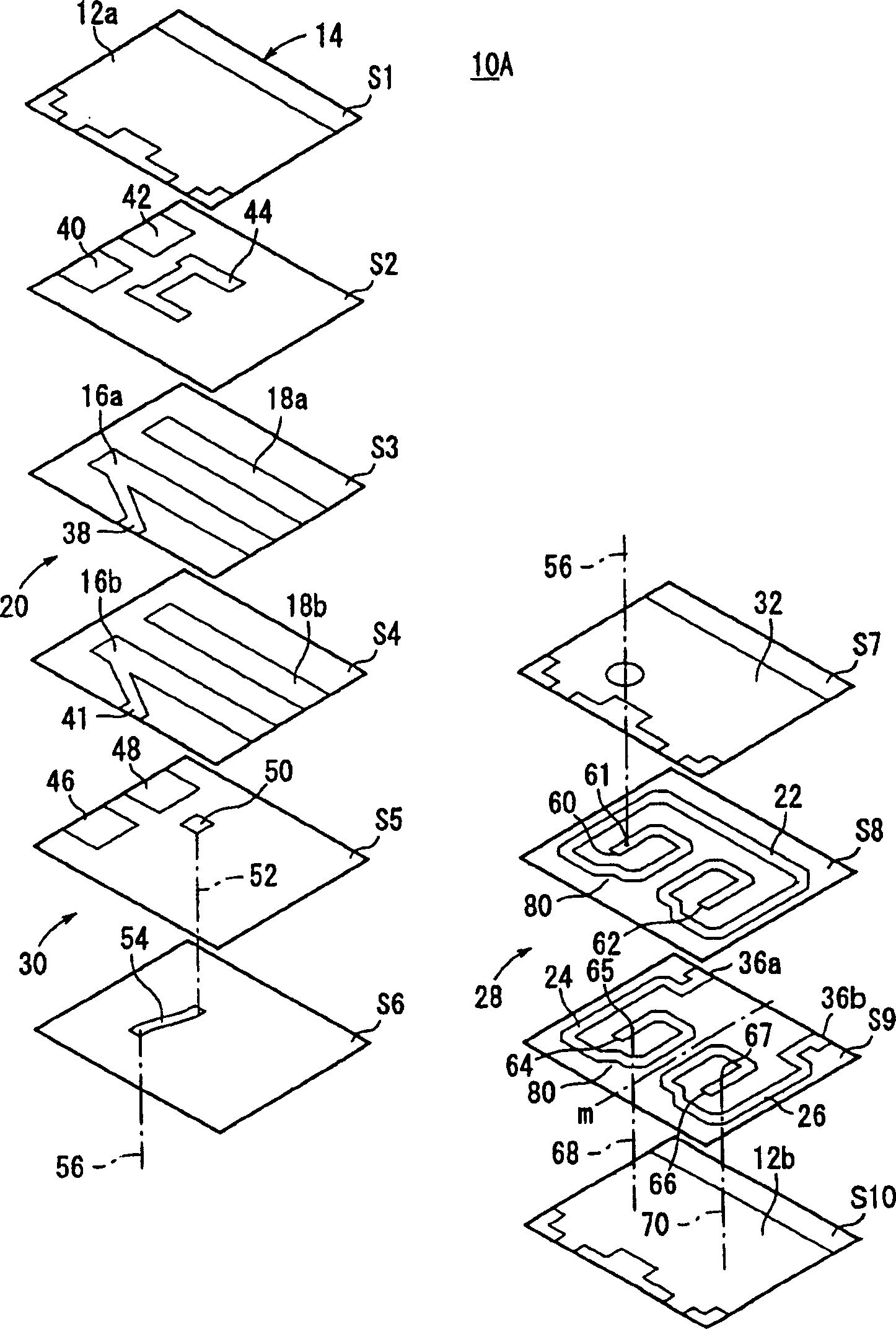 Laminated dielectric filter