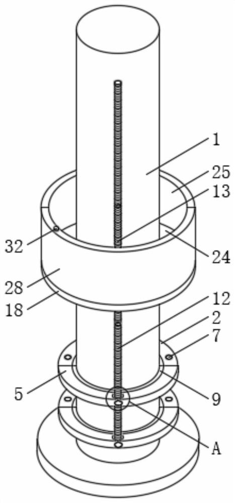 Circumferential platform and construction method for bridge pier column construction