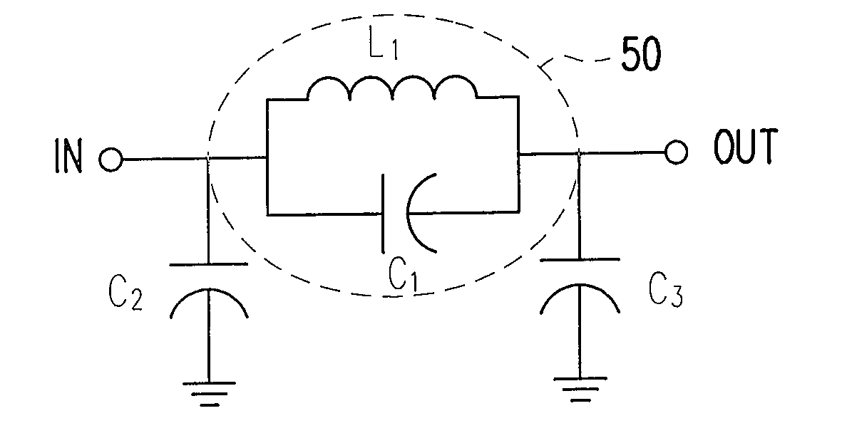 Circuit device having inductor and capacitor in parallel connection