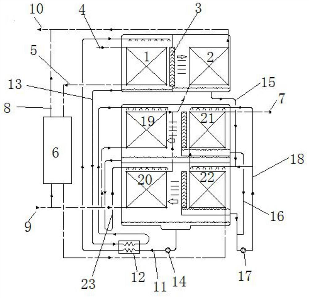 Novel circulation manner large-temperature-difference heat exchange unit