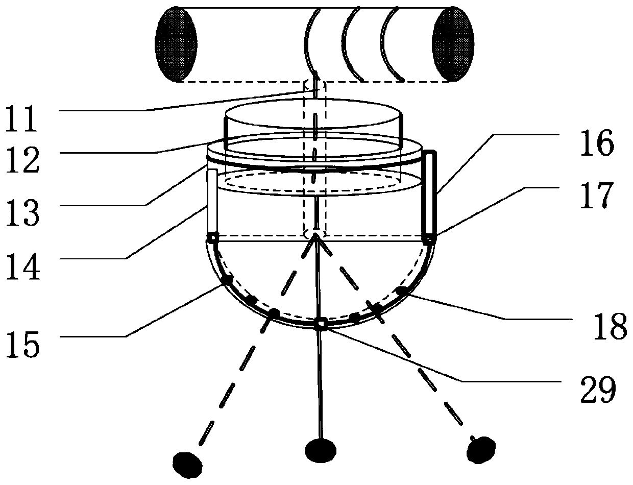 Detection mechanism and measurement method of swing angle of double spreader bridge crane based on photosensitive element