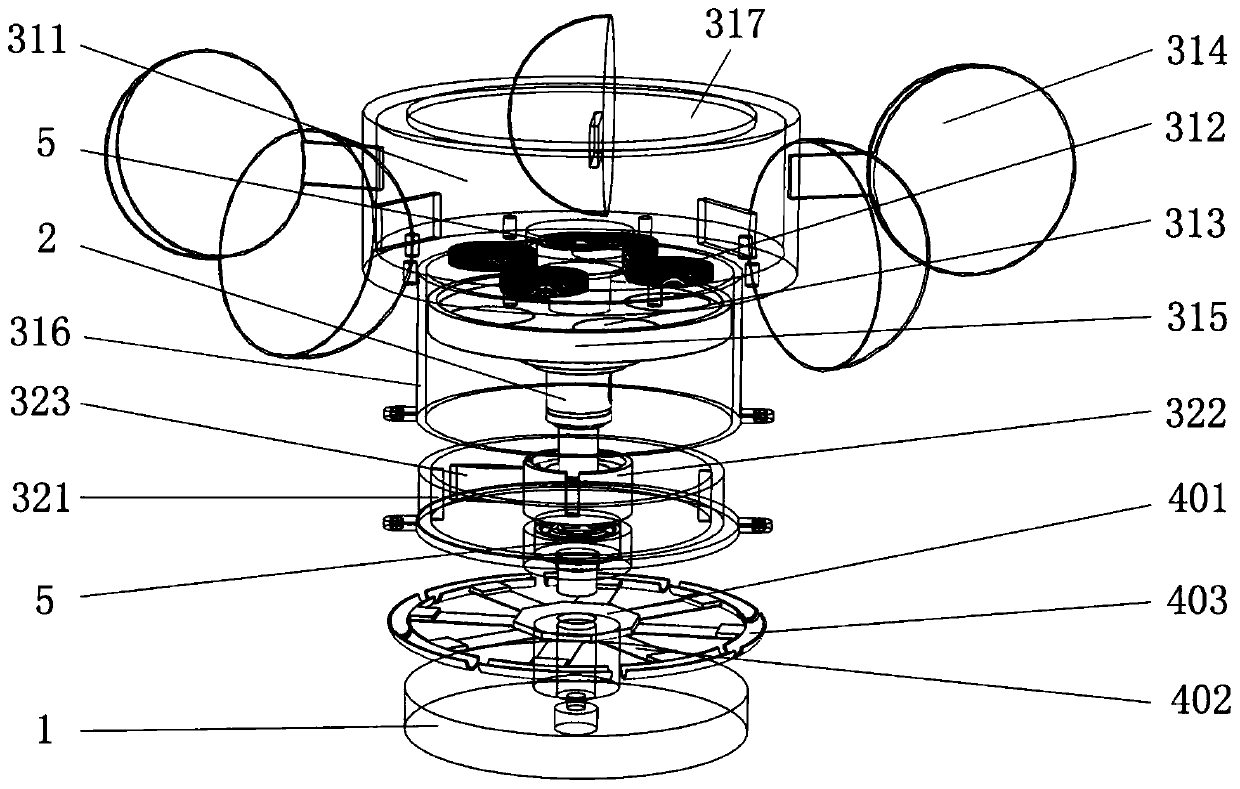 Wind energy raindrop energy composite energy collecting device