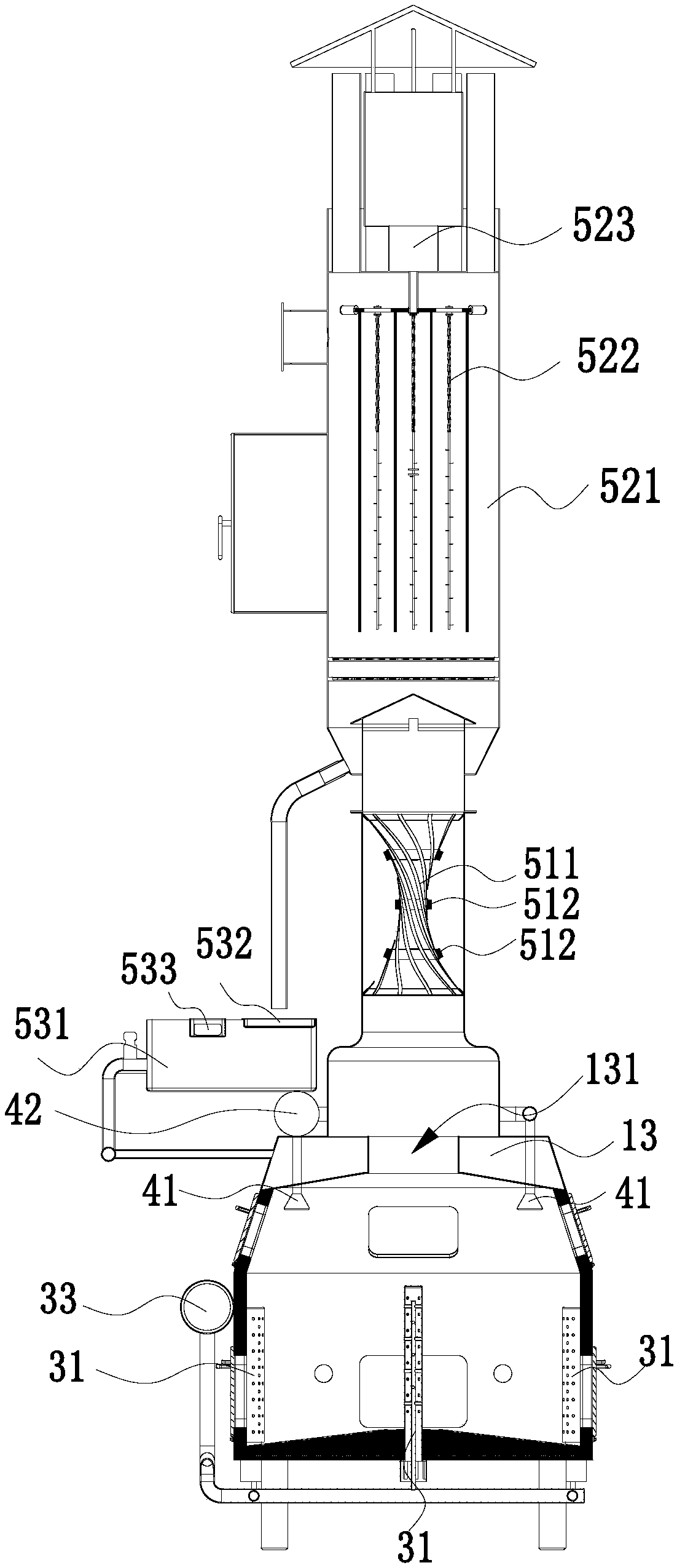 Domestic waste treatment device