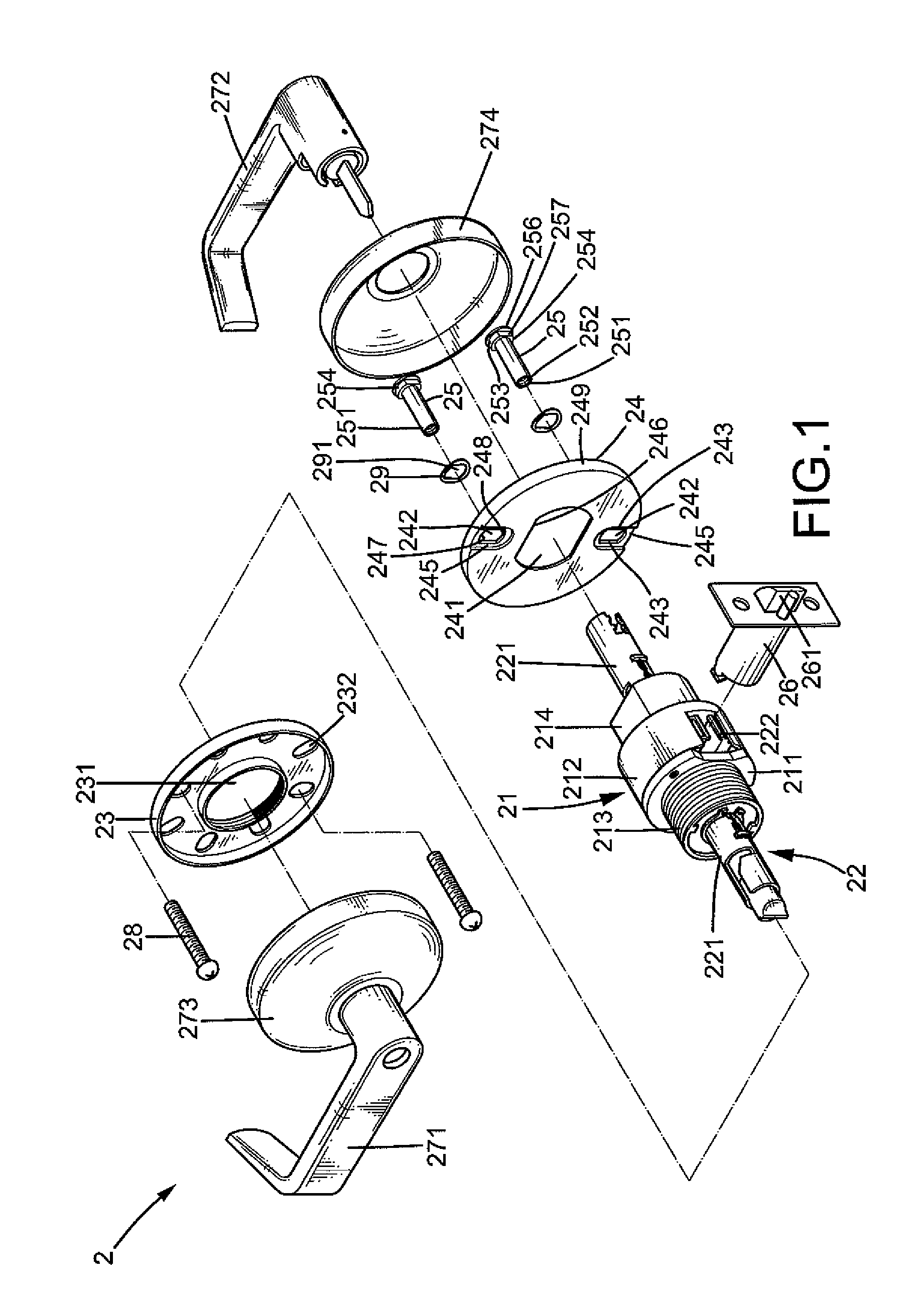 Door lock with adjustable mounting posts