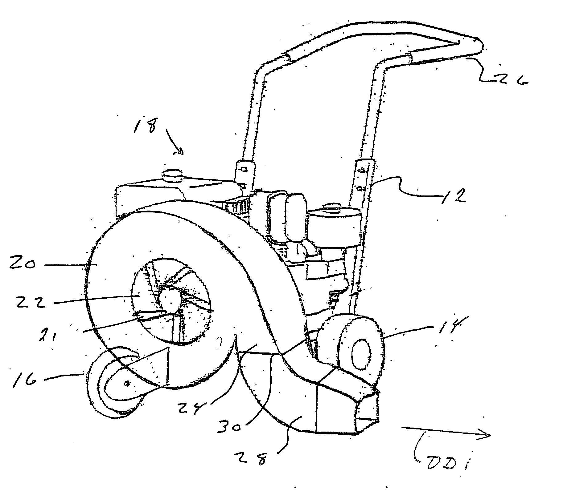 Blower with directional output nozzle