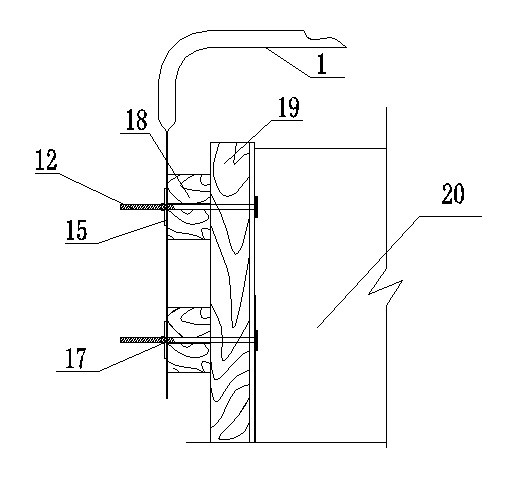 Suspension type embedded part and hole reserved template fixing method