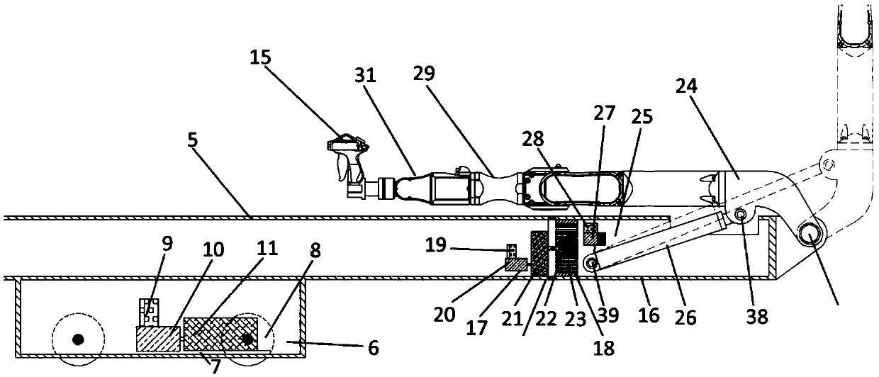 Rail type spraying robot