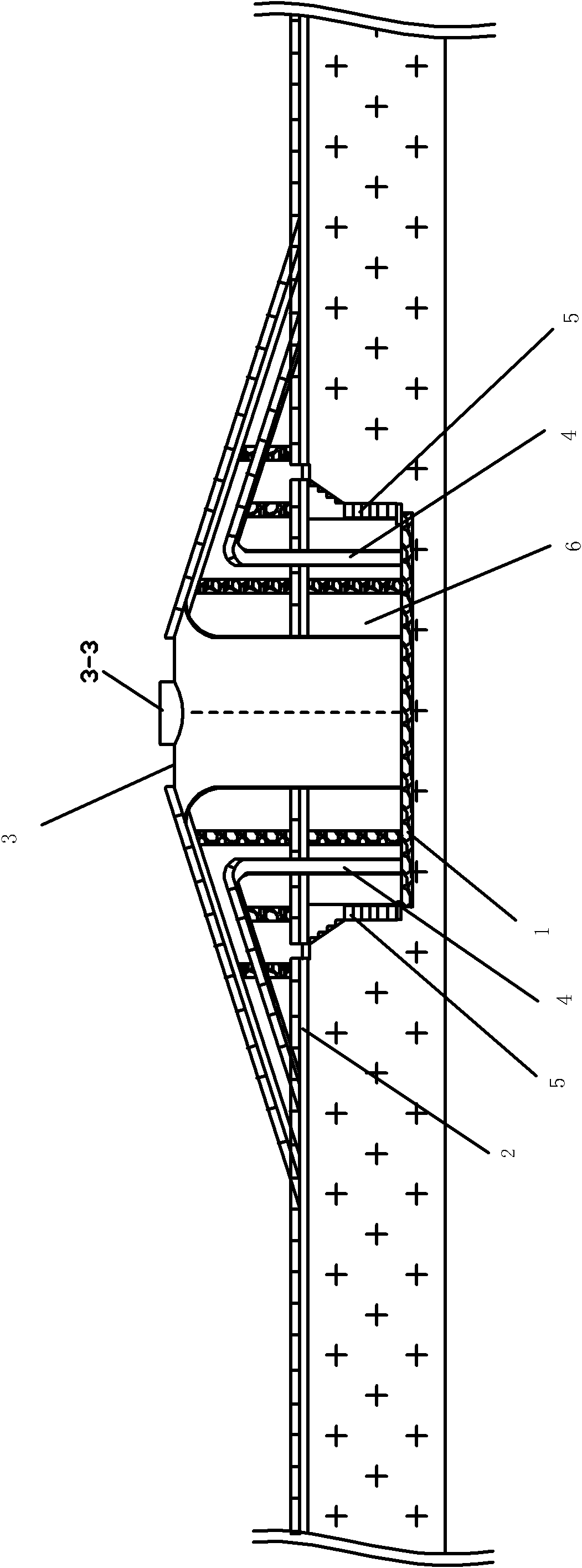 Three-layer compound flyover for crossroad