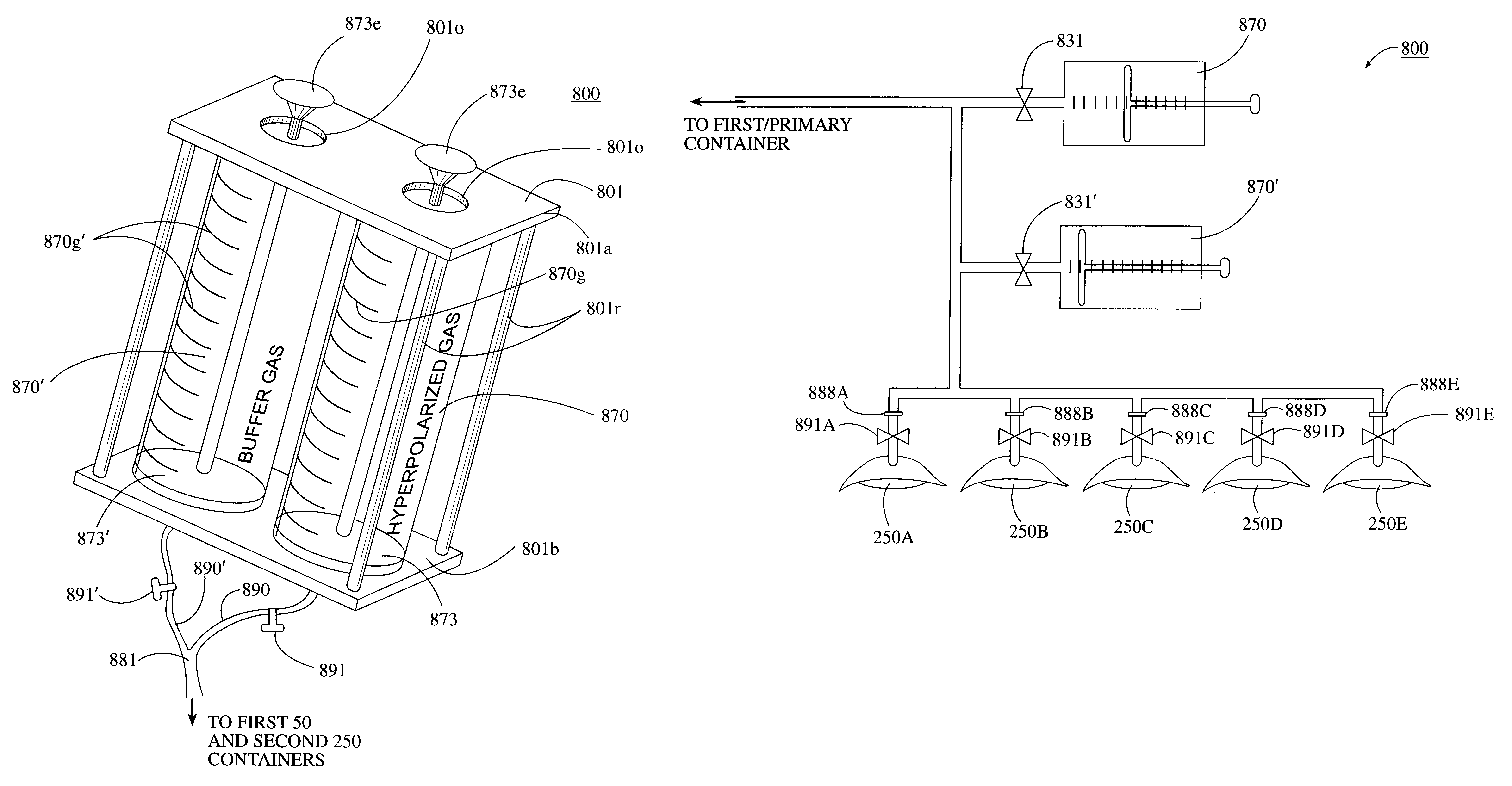 Meted hyperpolarized noble gas dispensing methods and associated devices