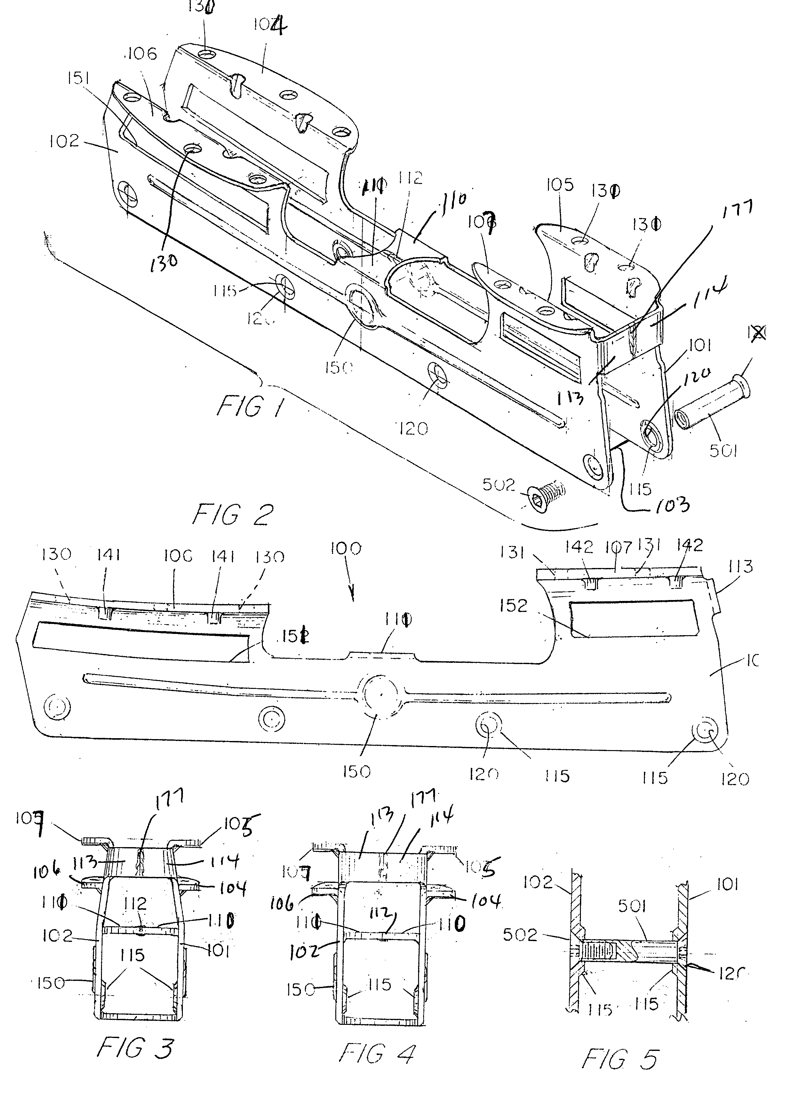 One piece skate chassis