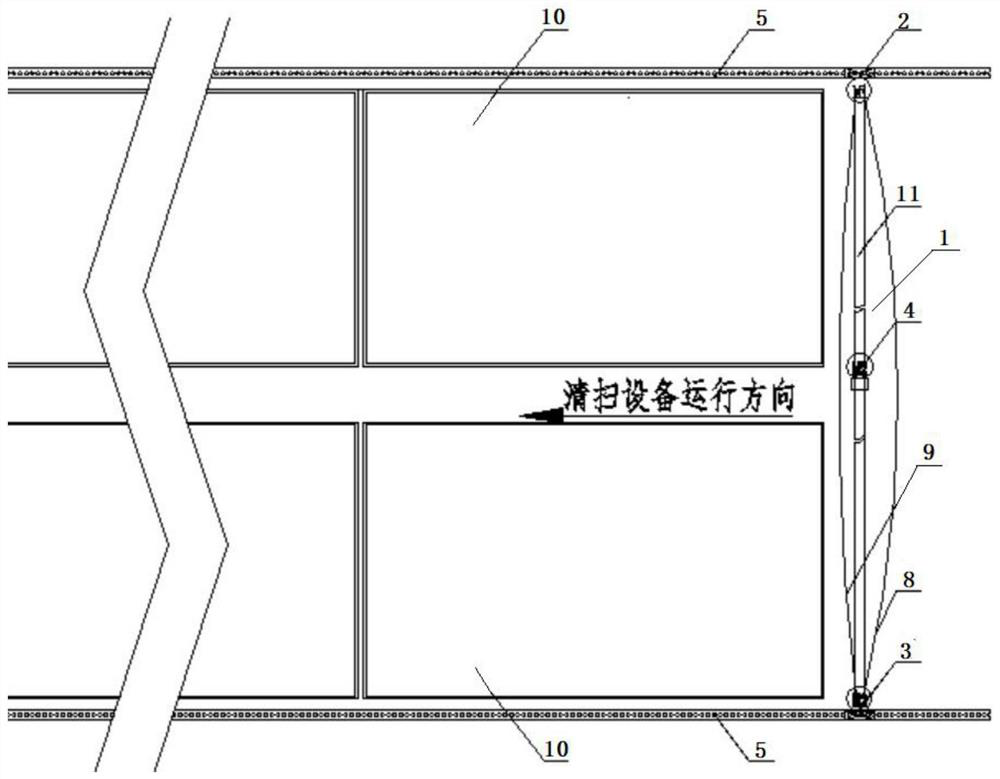 Multi-point driving structure of cleaning beam and driving method of multi-point driving structure