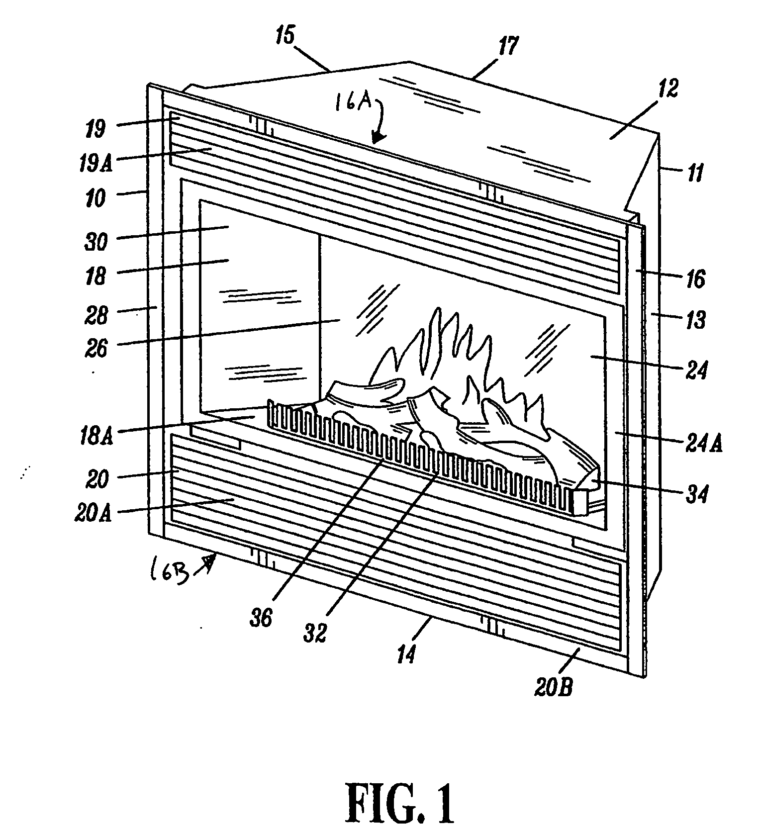 Apparatus and method for simulation of combustion effects in a fireplace