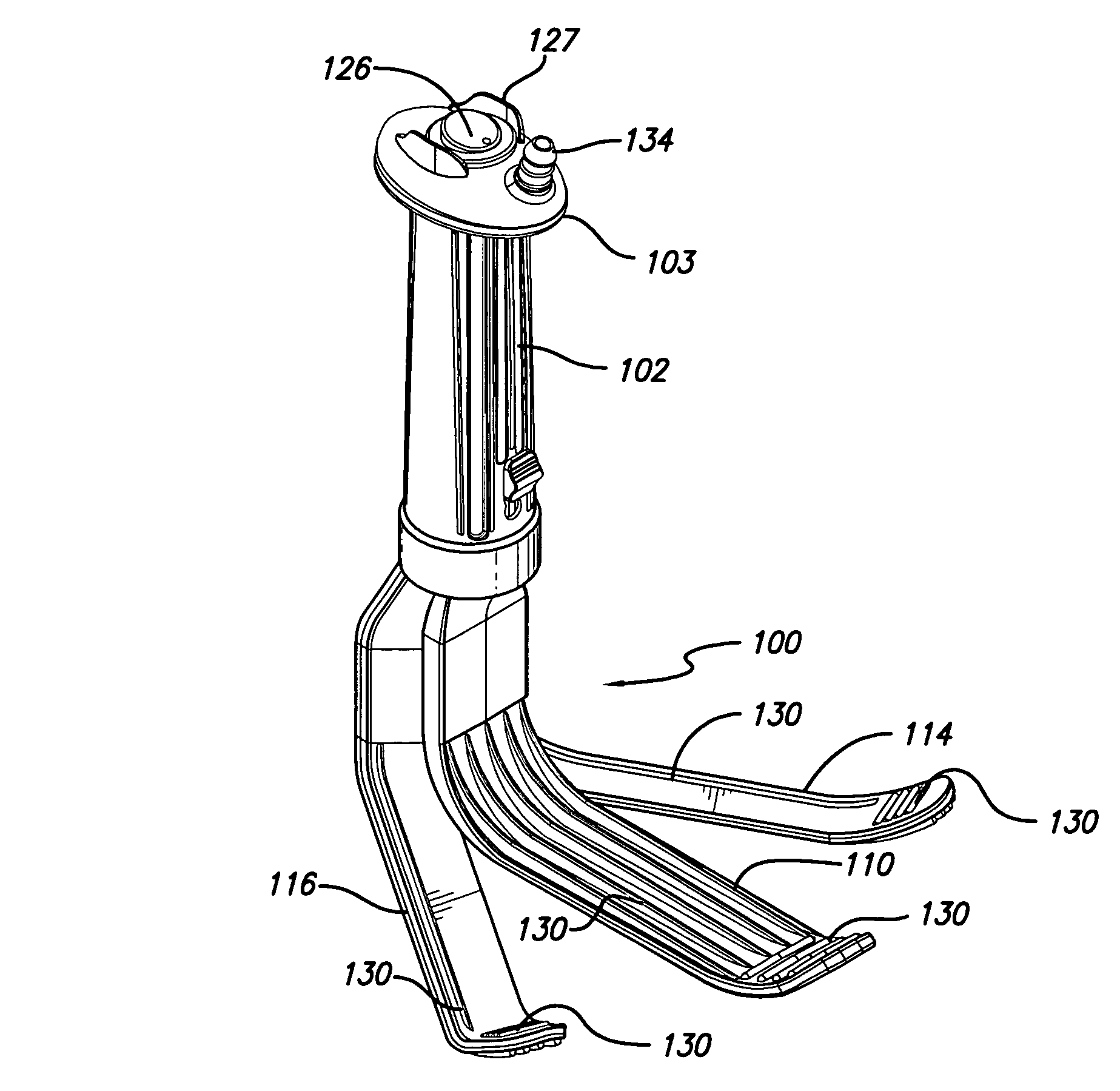 Disposable expandable cordless lighted retractor