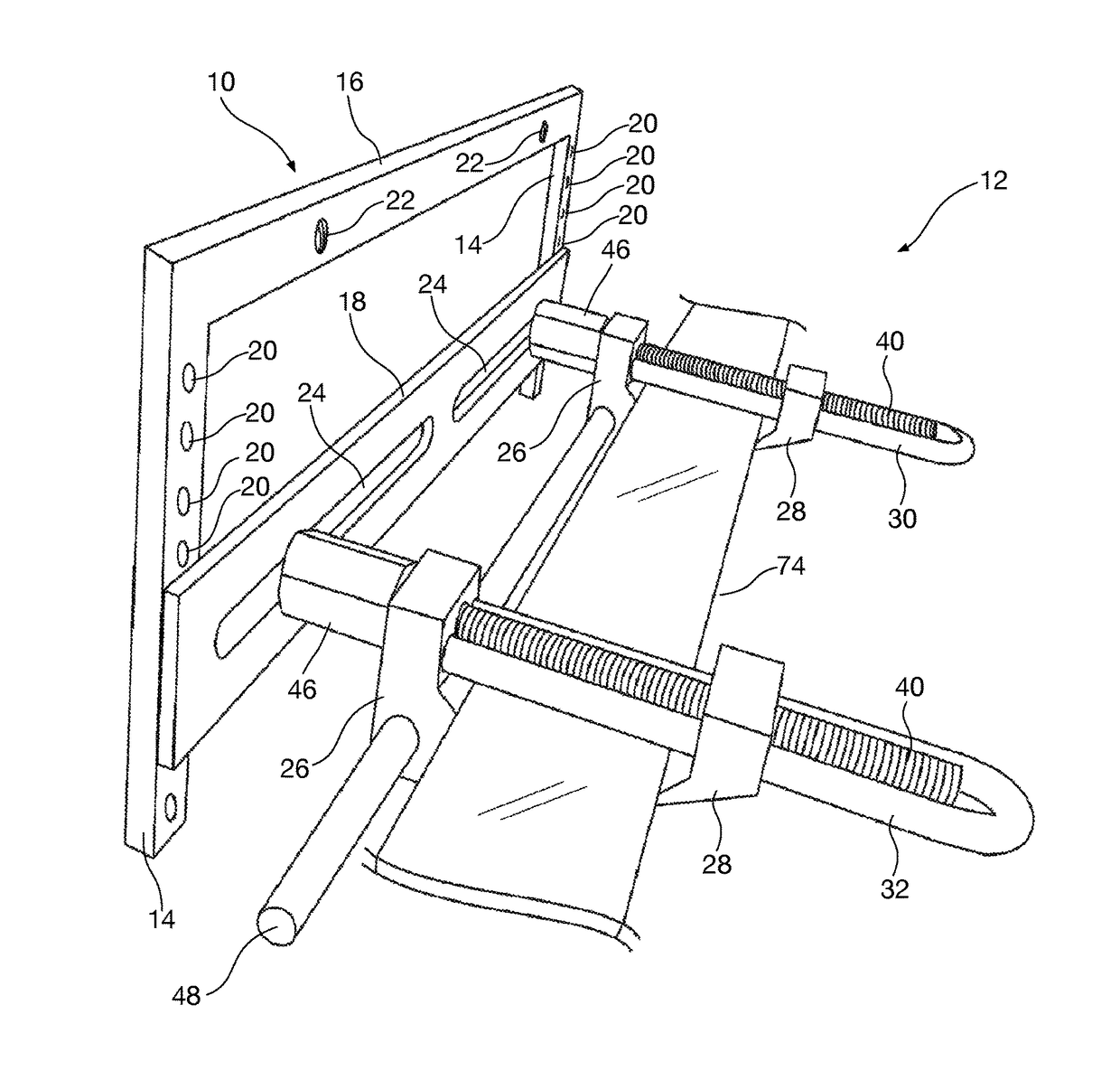 License plate mounting bracket for vehicles having mesh or horizontal grilles