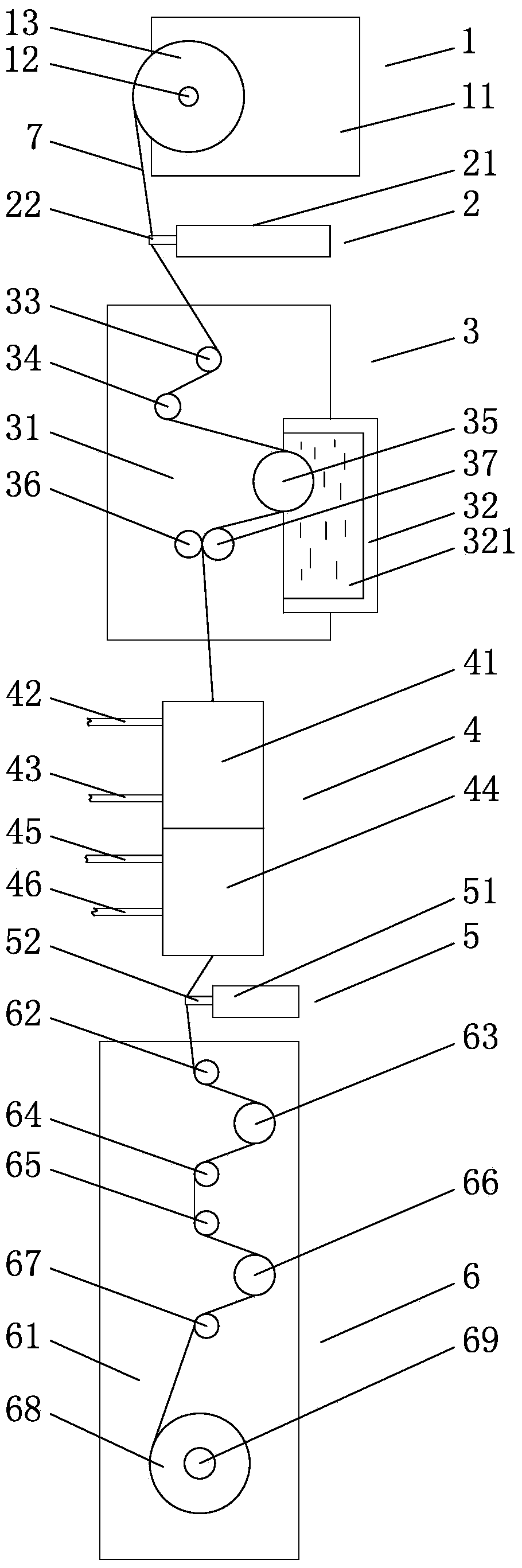 Yarn sizing device capable of separating yarns