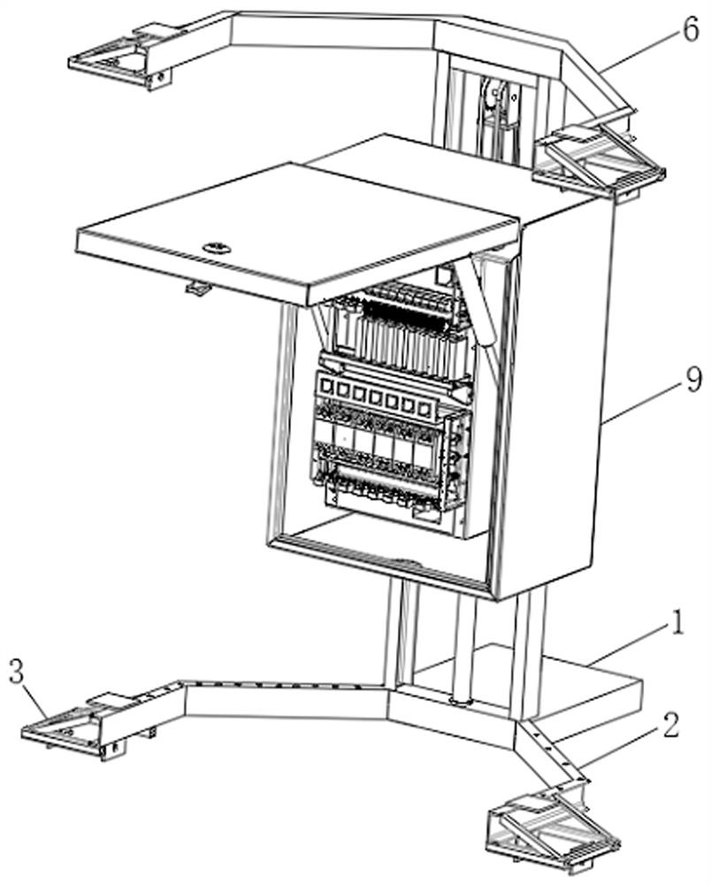 Wall-mounted optical cable cross-connecting box convenient for height adjustment