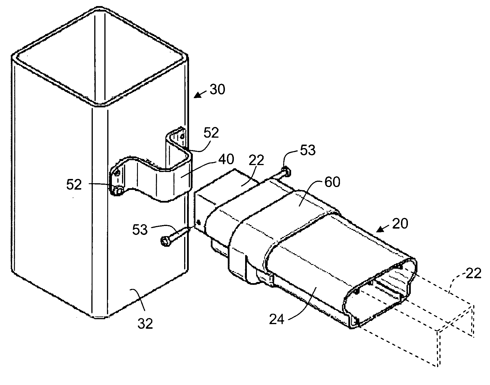 Bracket system for attaching elongated members