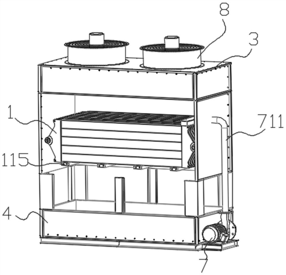 A falling film air cooler and wastewater treatment process based on evaporative air cooling technology