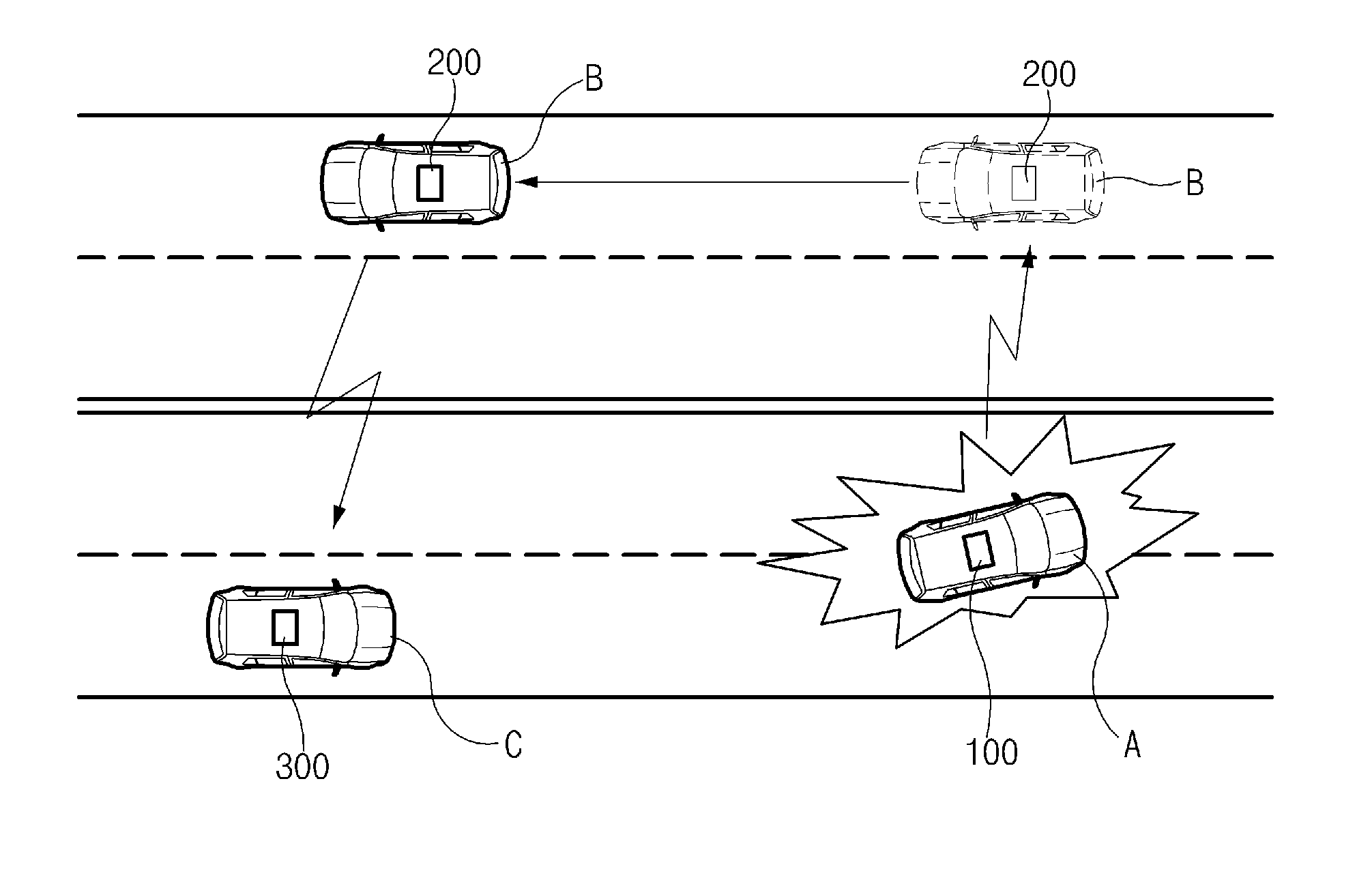 Method for transmitting traffic information using vehicle to vehicle communication