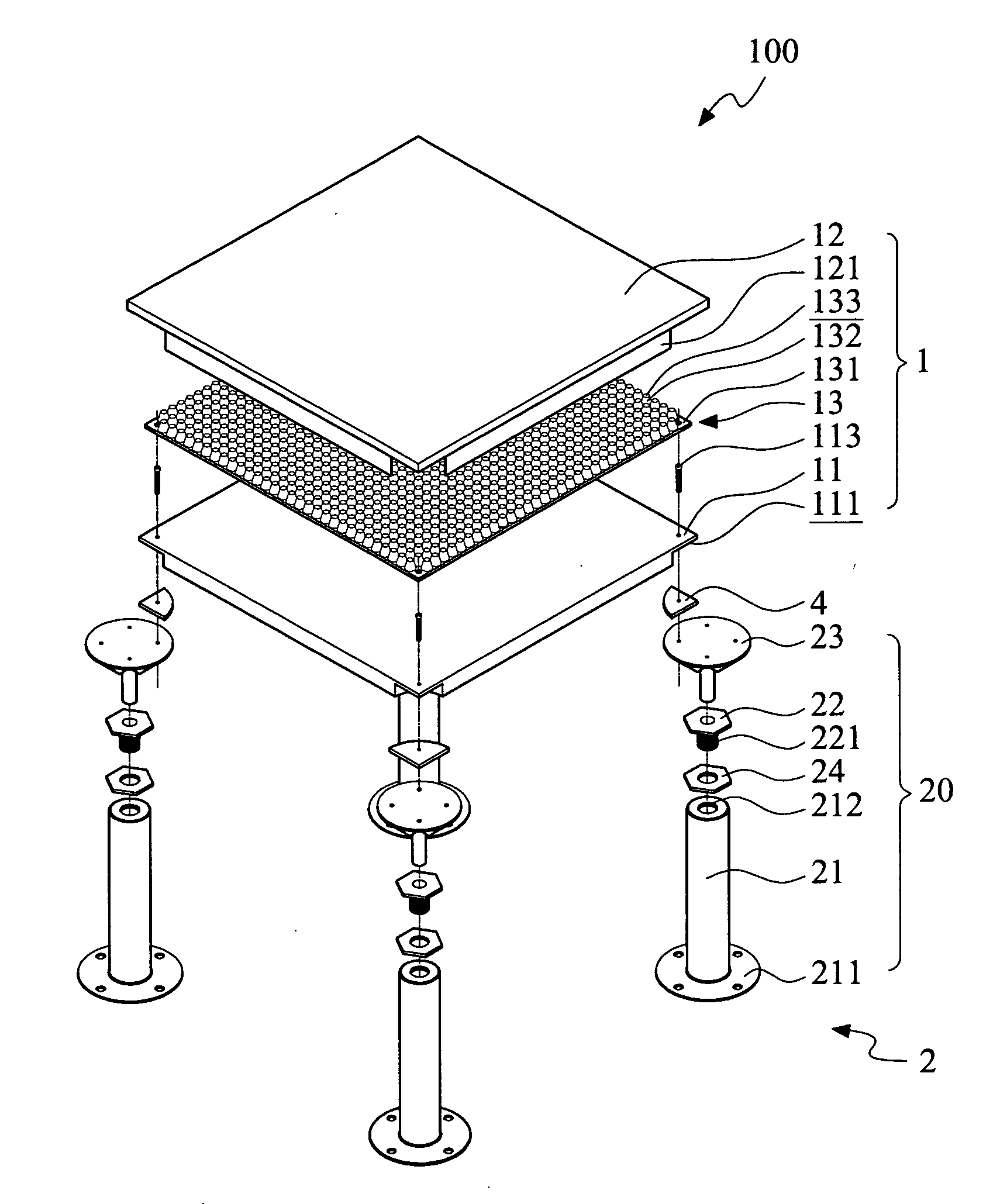 Raised floor structure