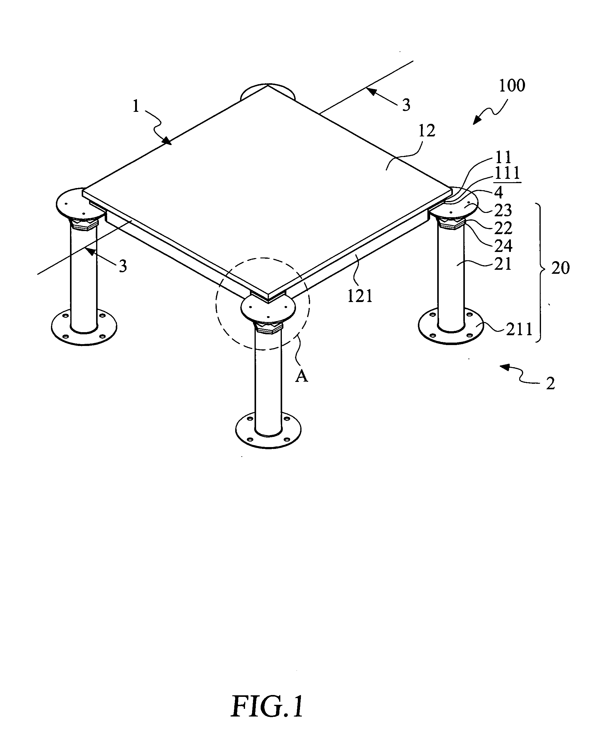 Raised floor structure