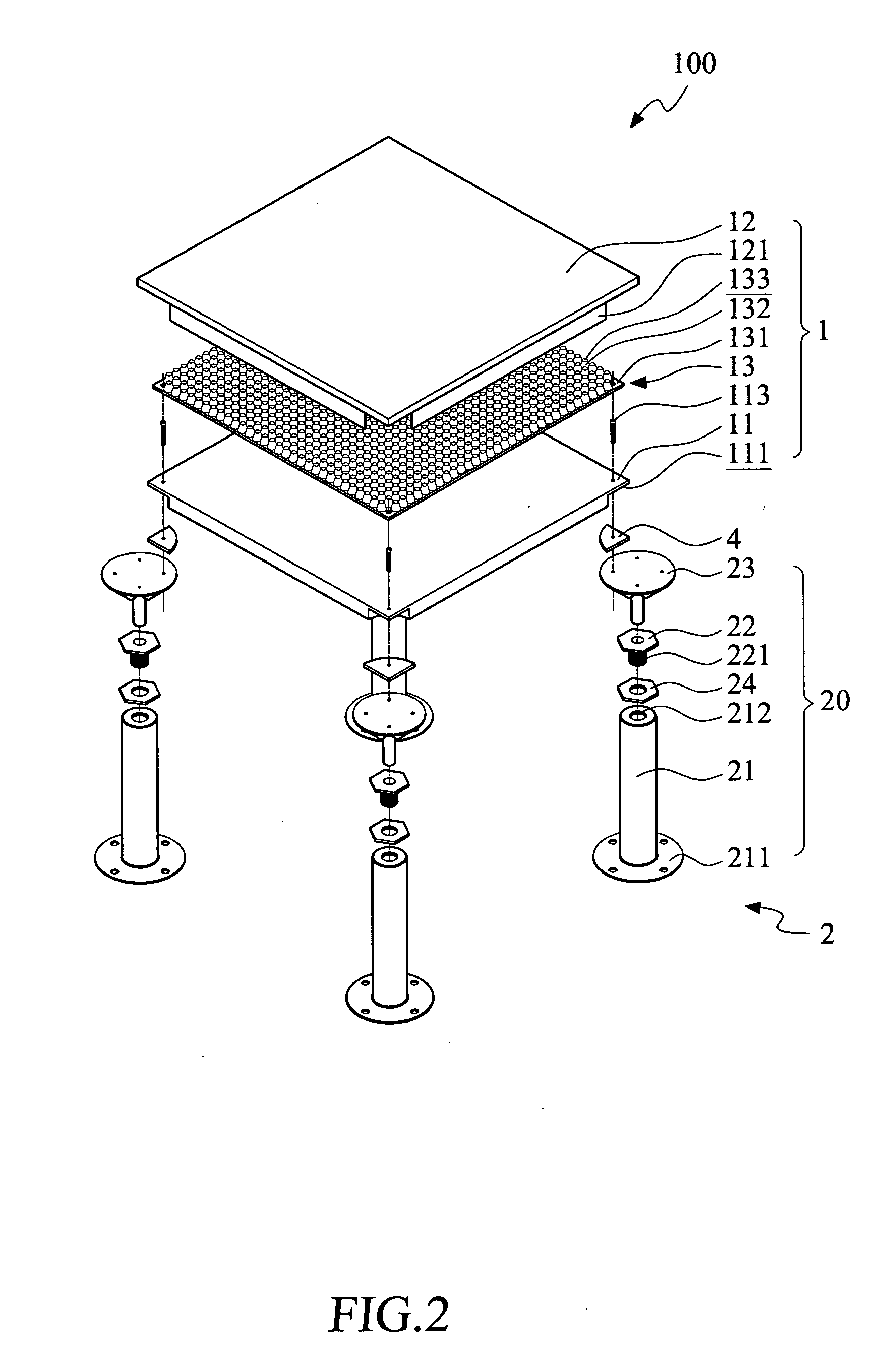 Raised floor structure