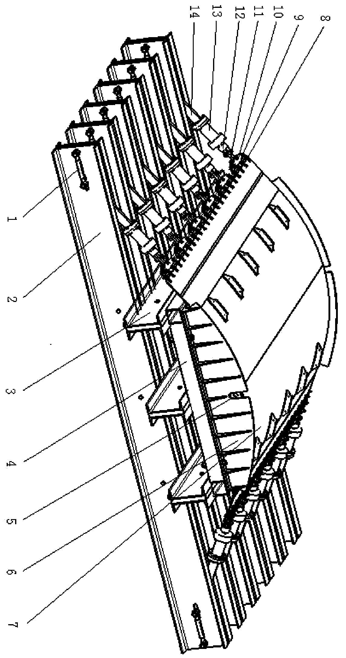 A pressure test device for fuselage panel