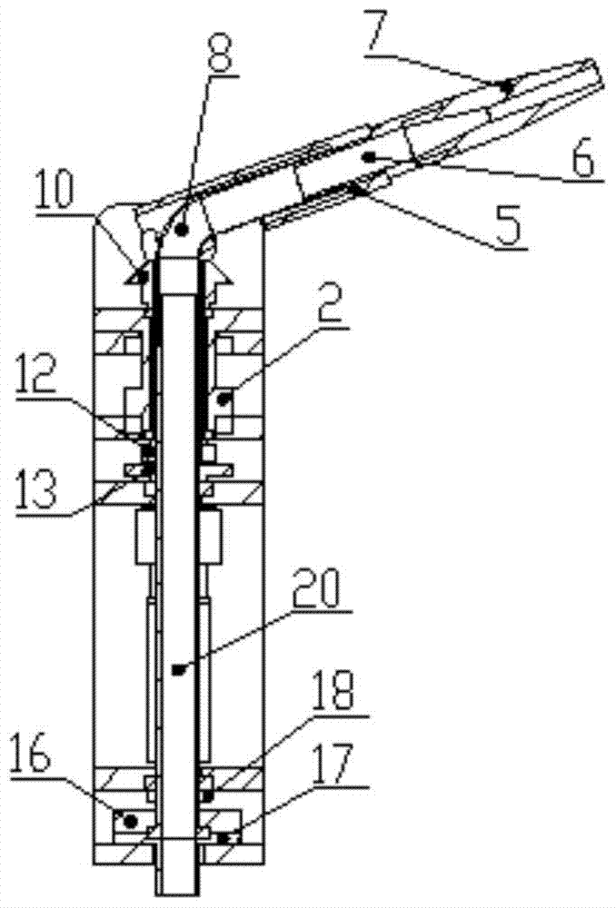 Nozzle mechanism of charged water washing equipment