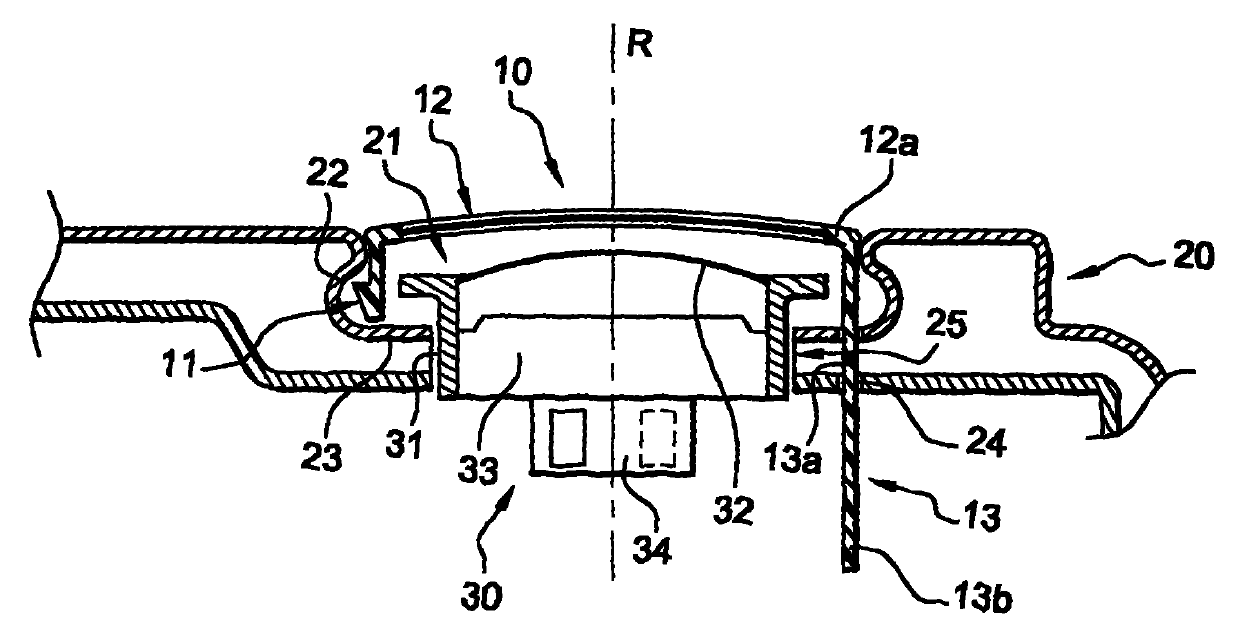 Automobile vehicle subassembly for securing a fittings grid